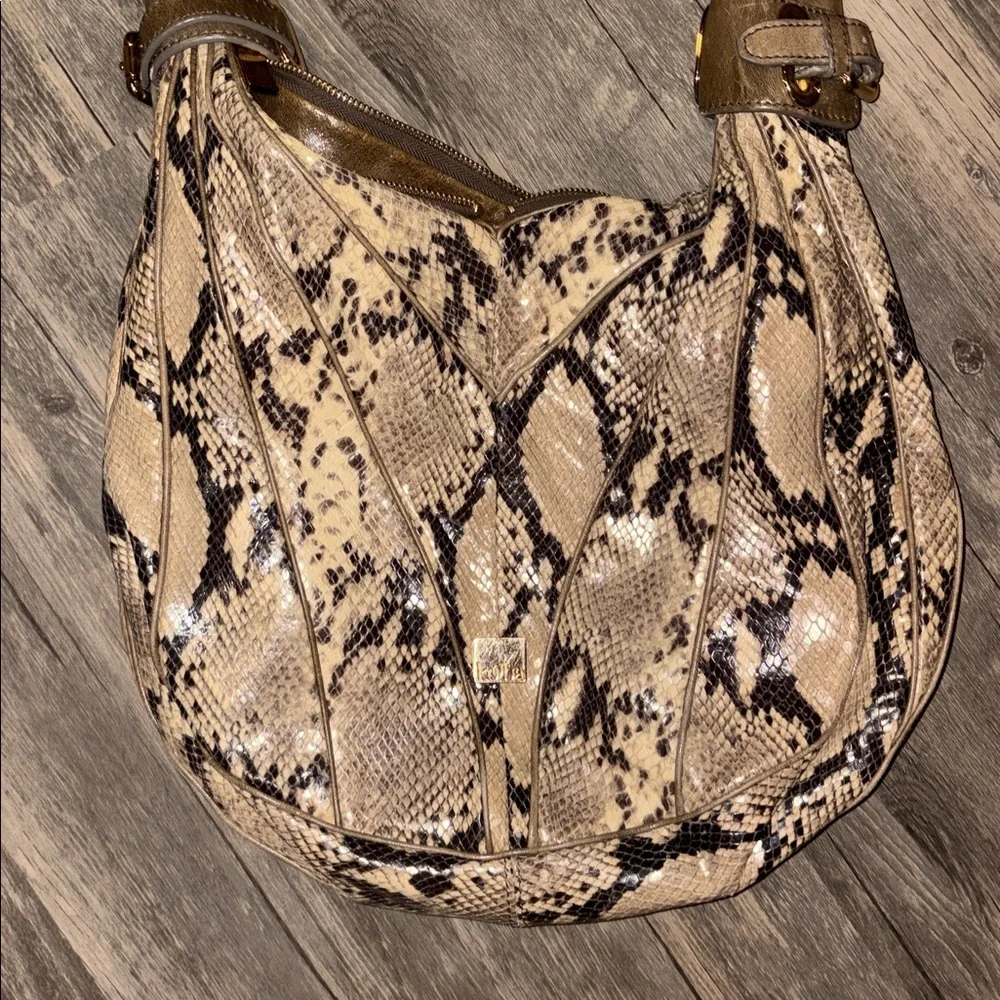 Y2K style chunky KOOBA Python Snakeskin leather bag -
